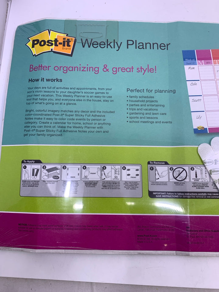 NIP WEEKLY PLANNER PLUS POST IT NOTES.