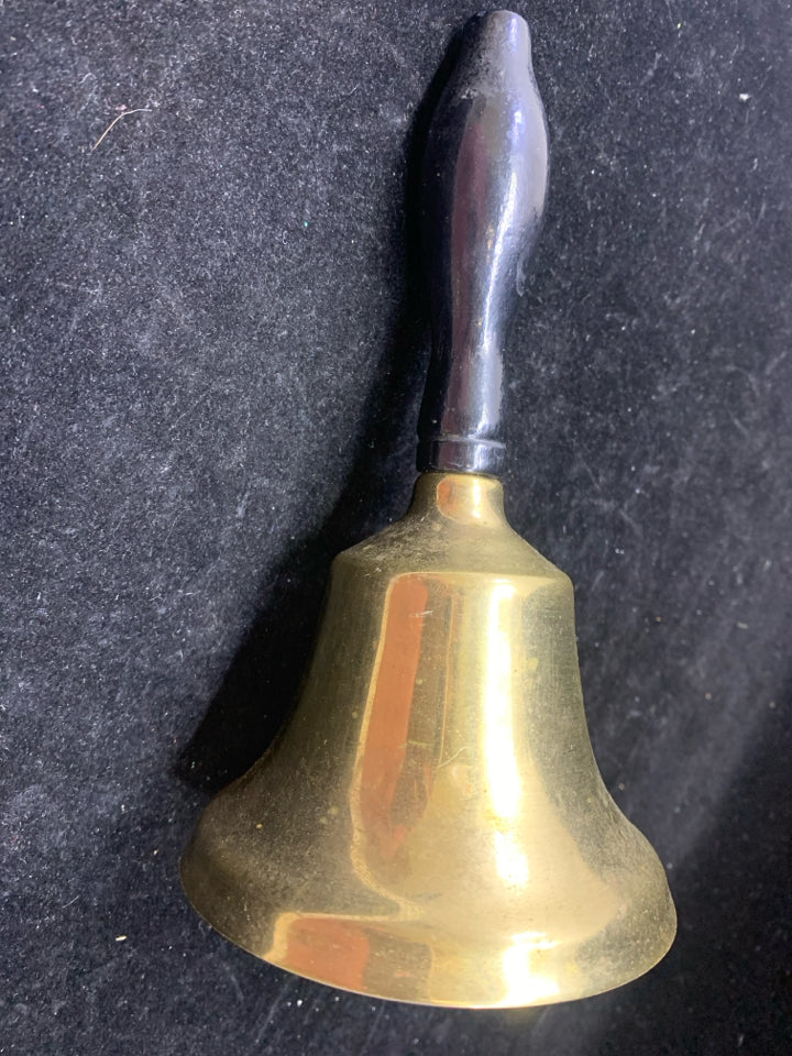 BRASS BELL W/WOOD HANDLE.