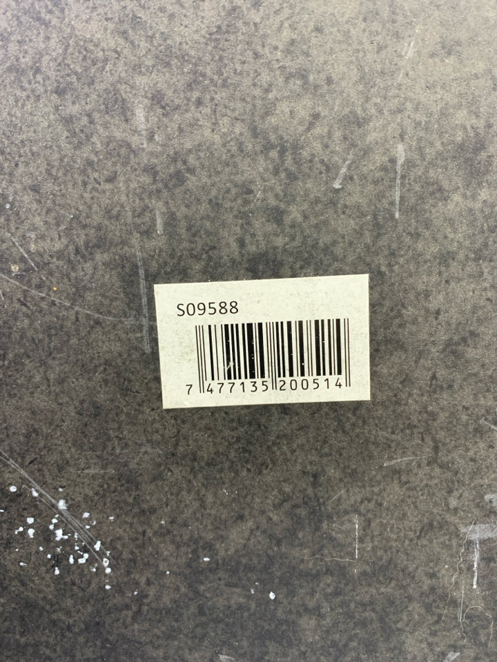 "FAMILY" ON WOOD SLATS IN WHITE FRAME.