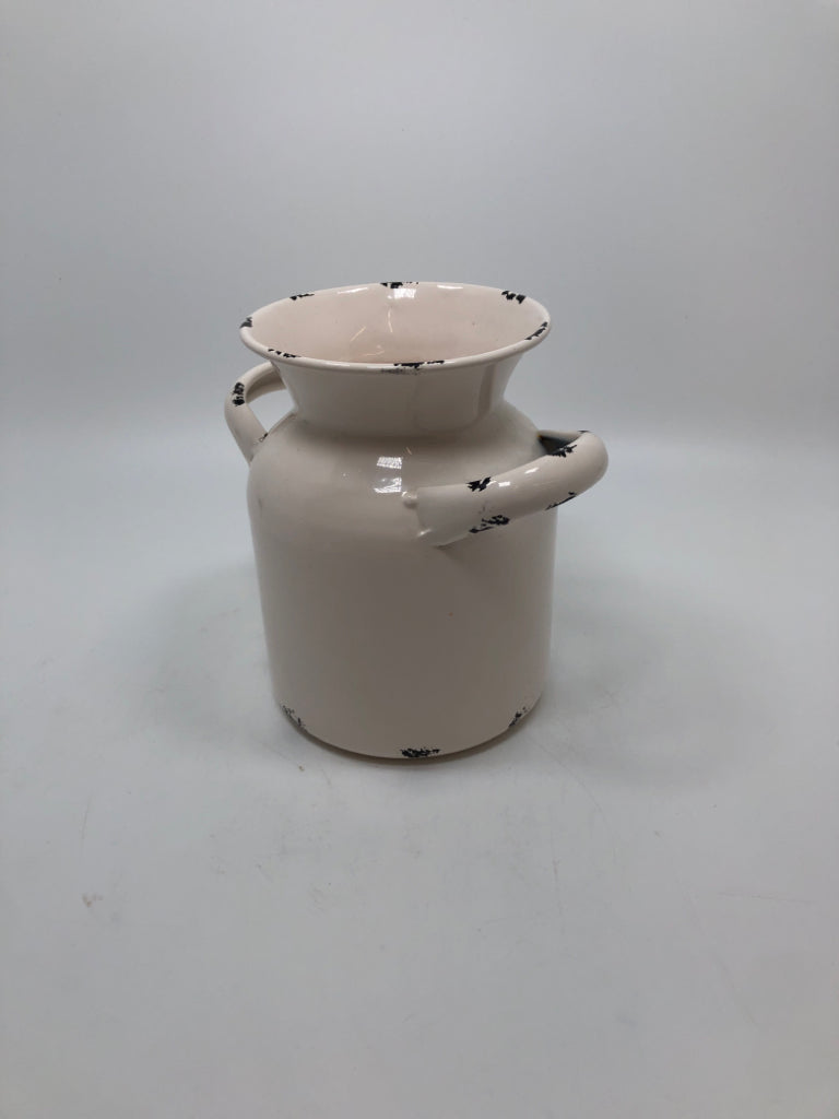 WHITE METAL MILK JUG.