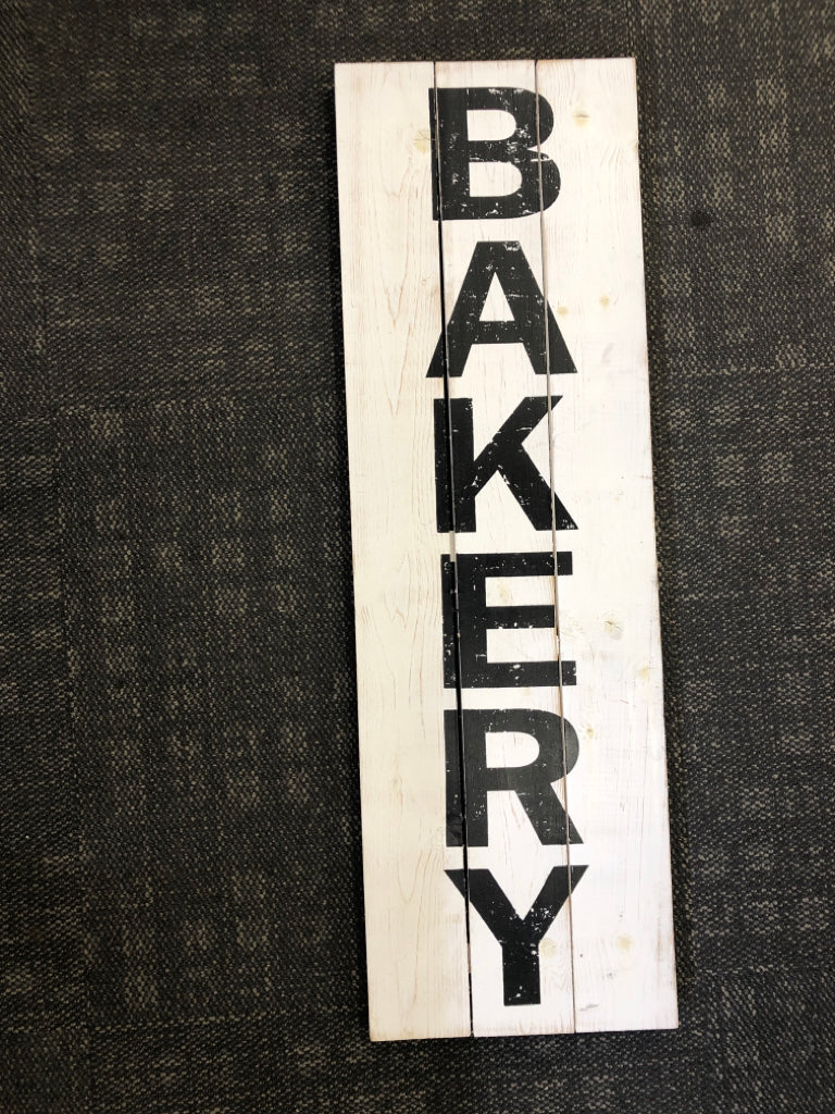 WHITE BAKERY SIGN.