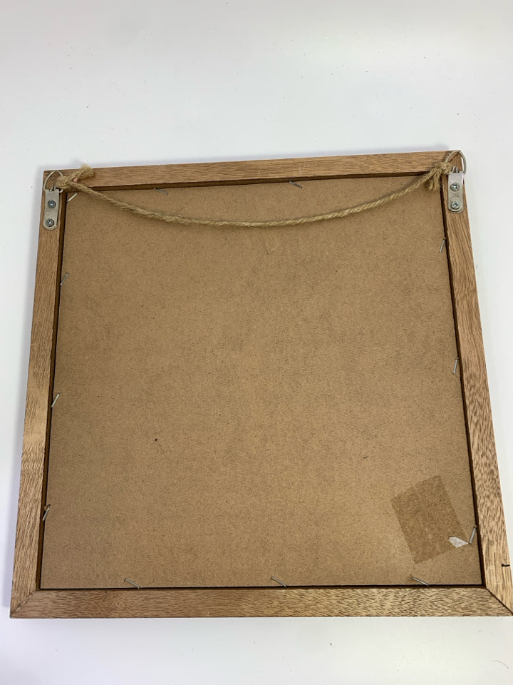 WHITE MAPLE LEAF GREEN FRAMED WALL HANGING.