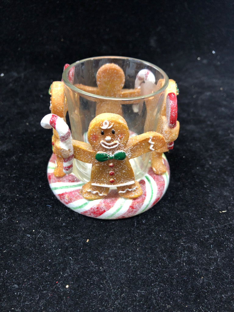 GINGERBREAD VOTIVE HOLDER.