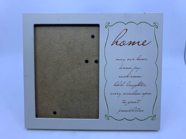 HOME CREAM WOODEN STANDING PICTURE FRAME.