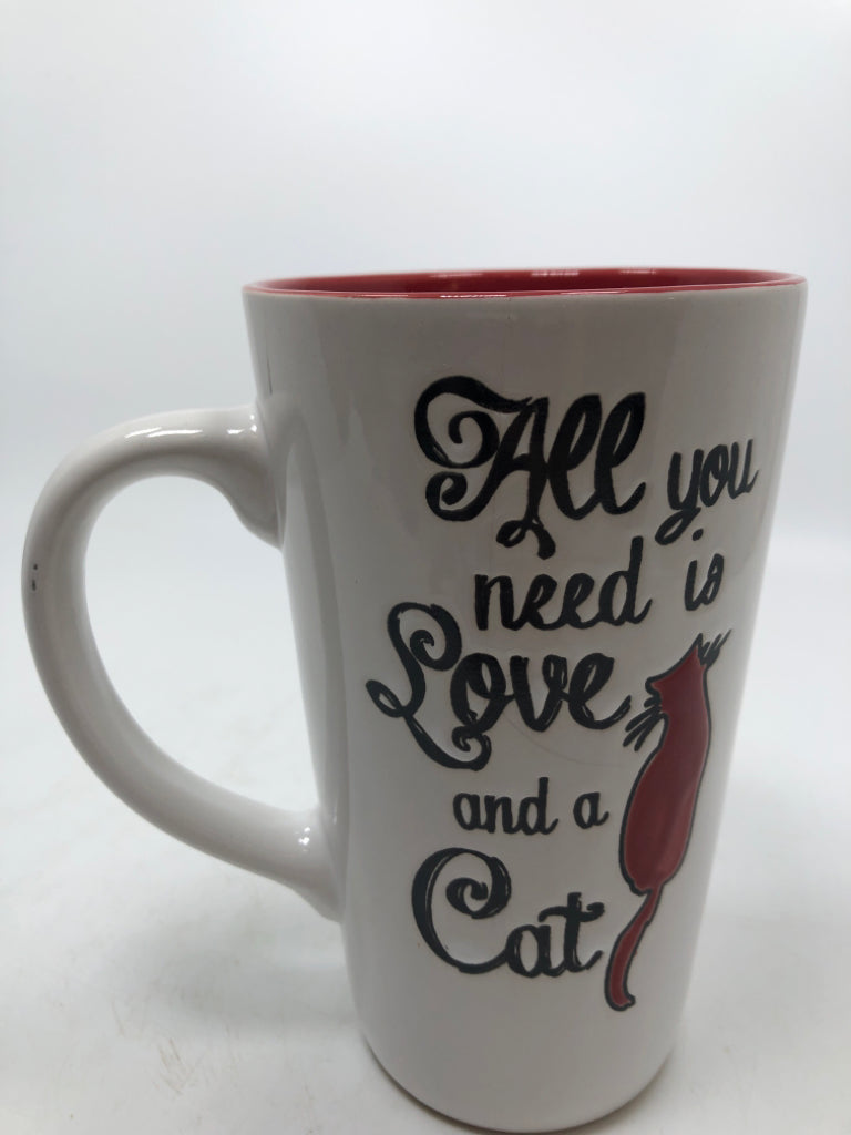 ALL YOU NEED IS LOVE AND A CAT MUG.