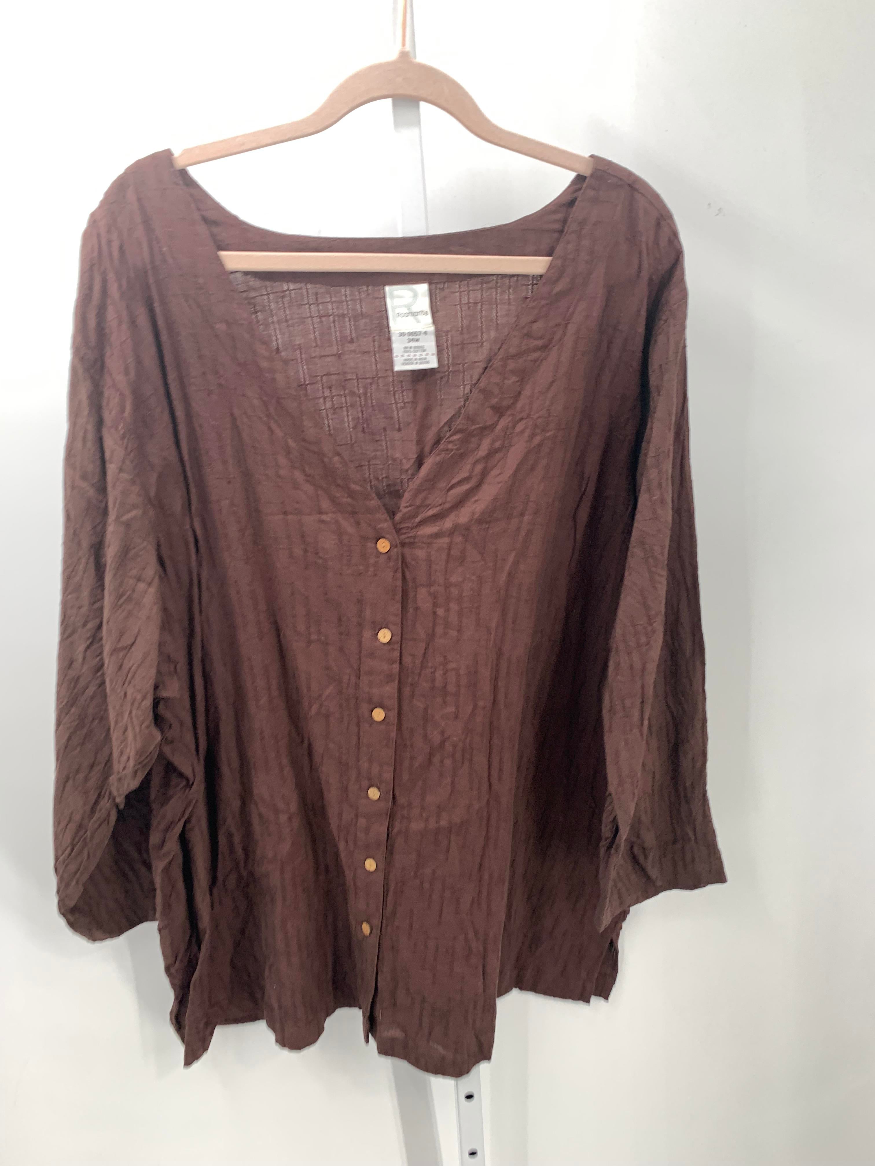 Roaman's Size 4X Womens Long Sleeve Shirt