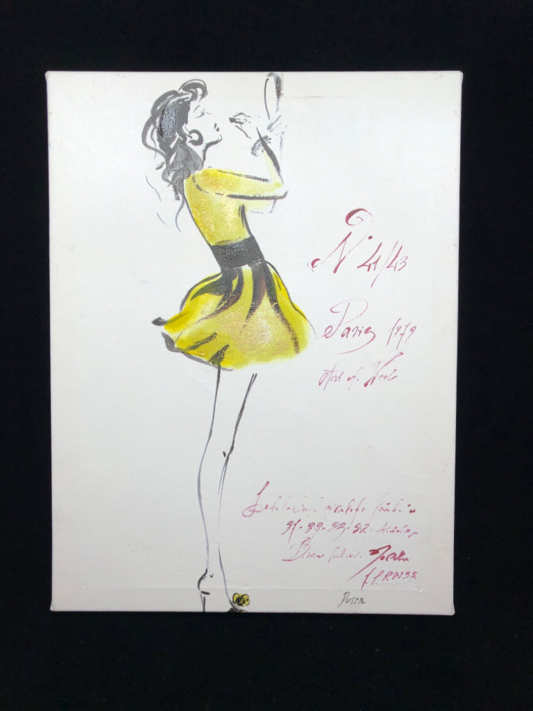 YELLOW FASHION LADY CANVAS.