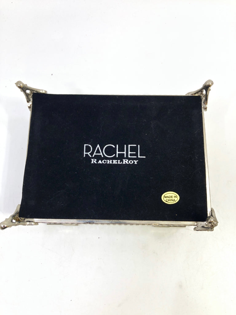 RACHEL ROY METAL FOOTED JEWELRY BOX W/ BUTTERFLY.