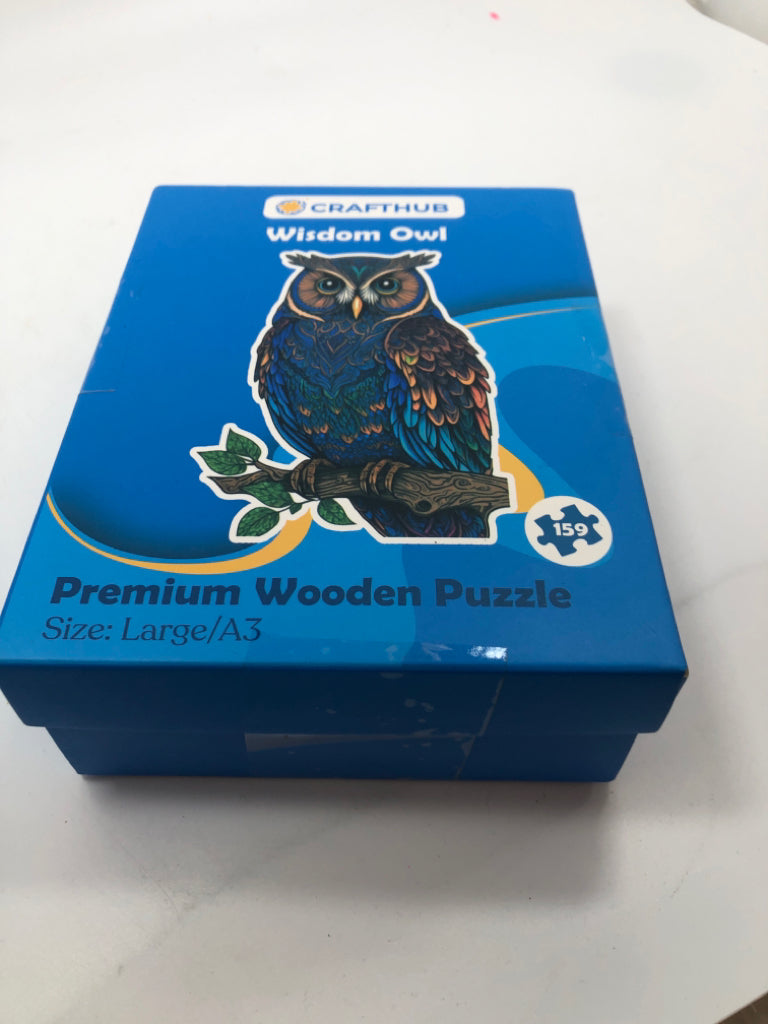 NIB WISDOM OWL WOODEN JIGSAW PUZZLE.