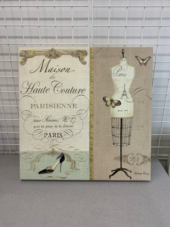 PARIS DRESS FORM CANVAS PRINT.