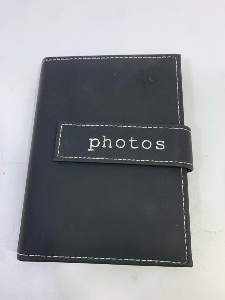 FAUX BLACK LEATHER PHOTO ALBUM.
