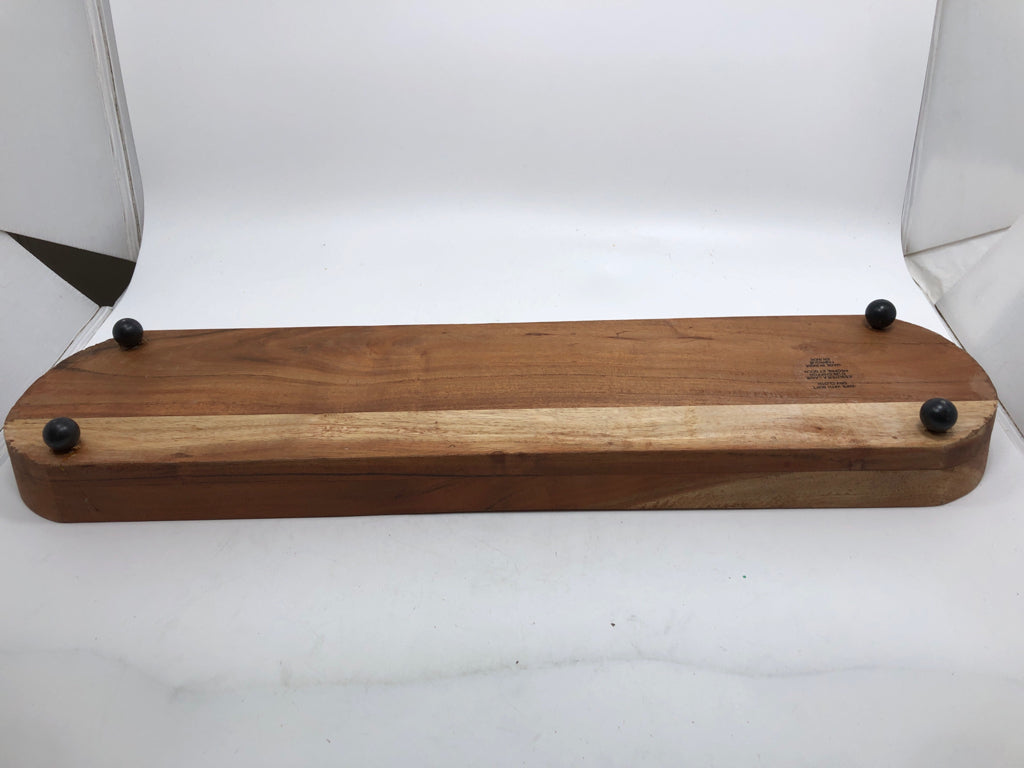 FOOTED WOOD TRAY.