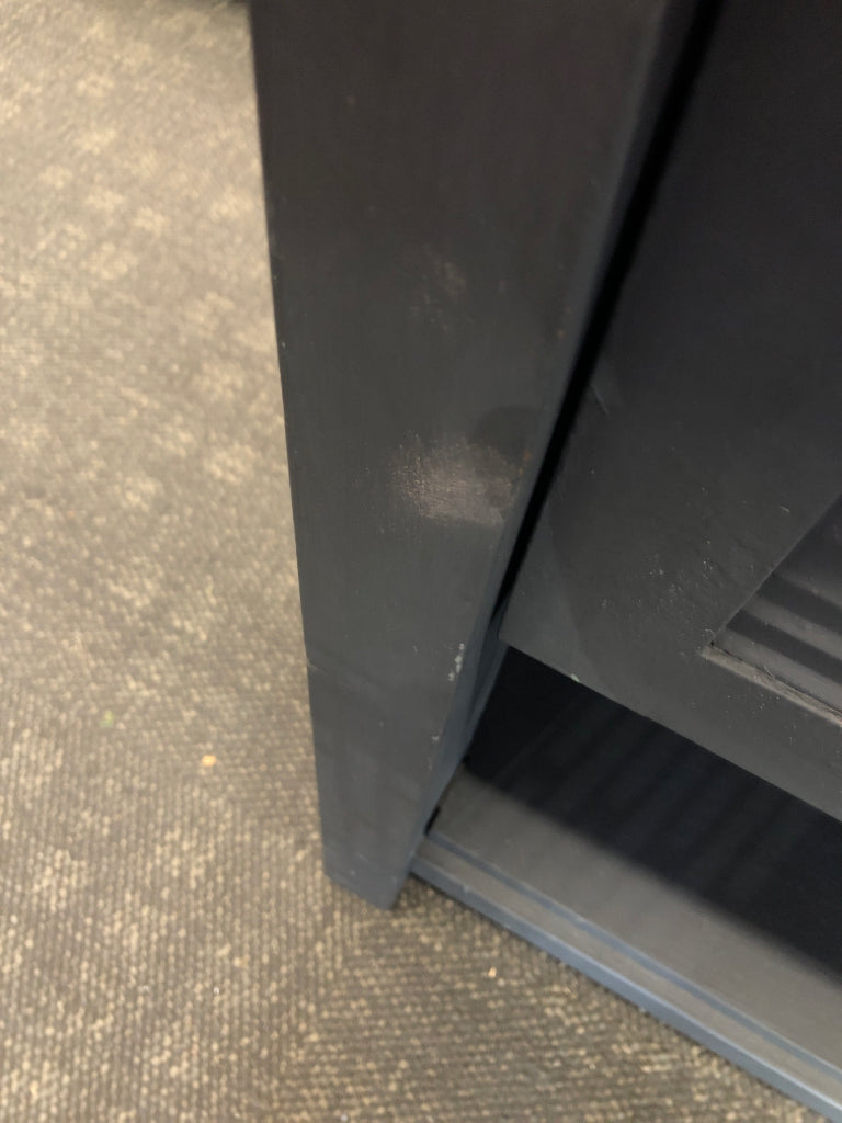 PAINTED GREY 2 TIER SIDE TABLE W/ DRAWER.