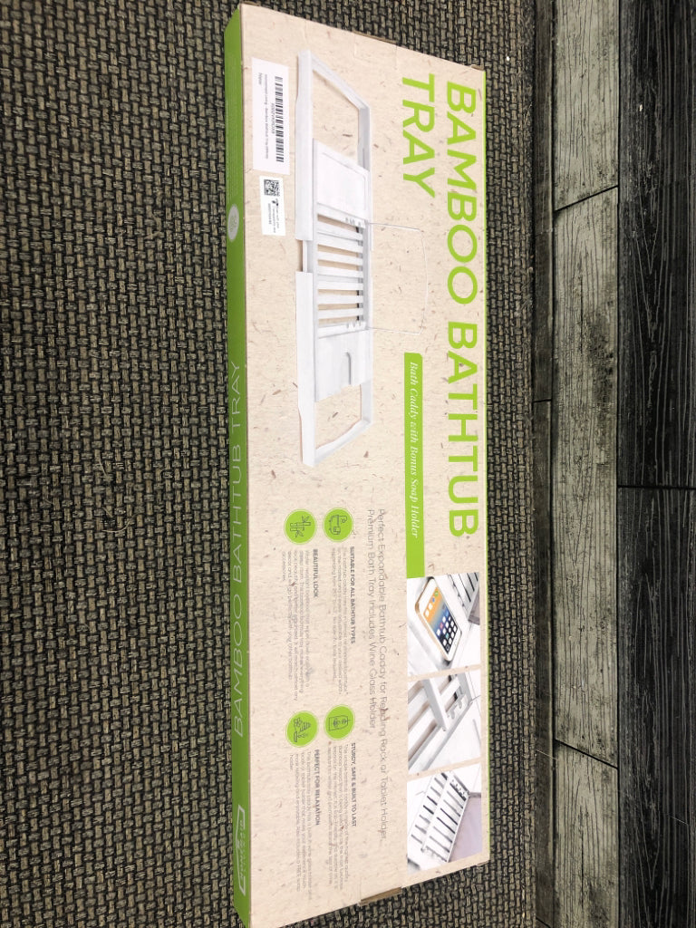 NIB BAMBOO BATHTUB TRAY.