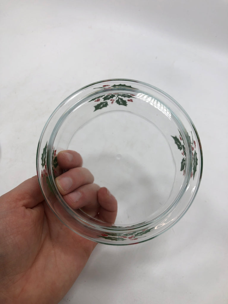 HOLLY DETAILED GLASS CANISTER.