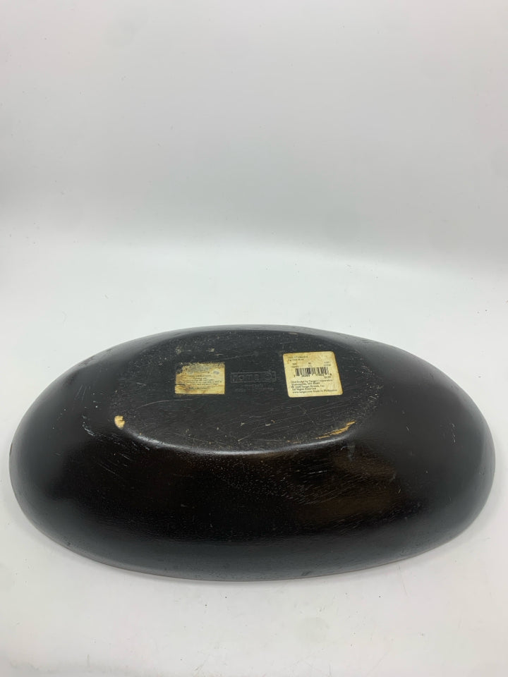 DK WOOD OVAL BOWL.