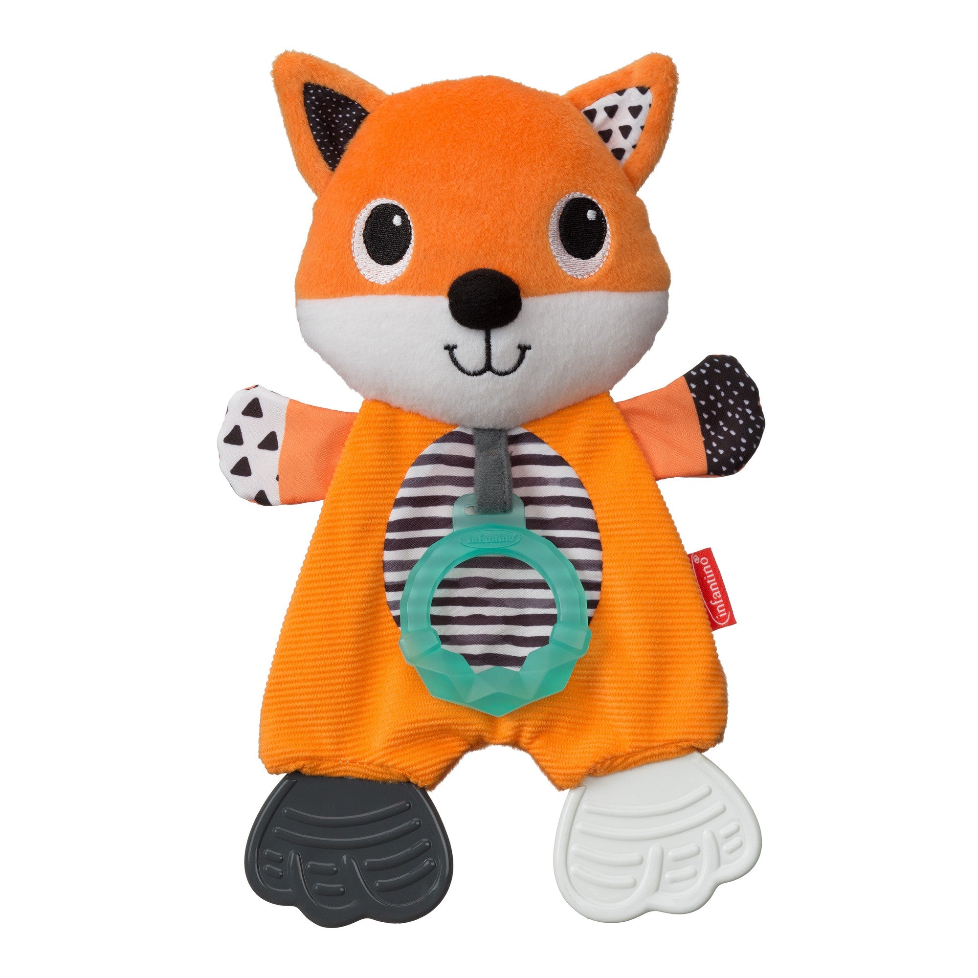 Infantino Cuddly Teether Fox Character 3 Textured Teething Places to Soothe So