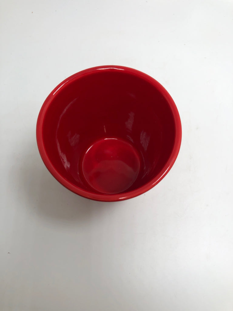 RED CERAMIC PLANTER.