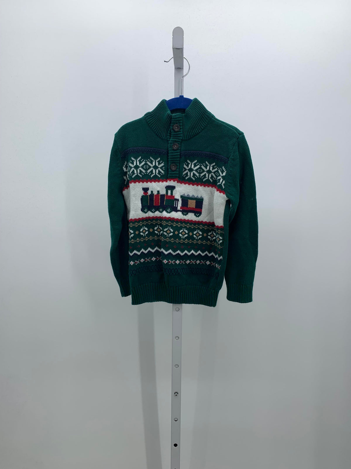 LONG SLV SWEATER SNOWFLAKES TRAIN