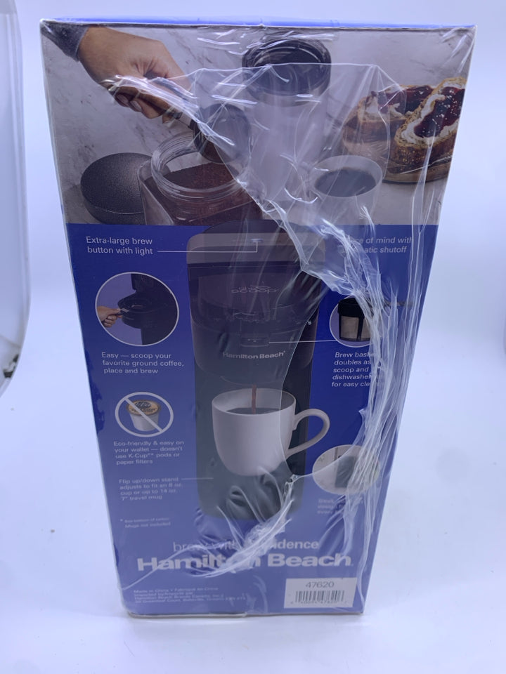 NIB HAMILTON BEACH SINGLE SERVE COFFEE MAKER.
