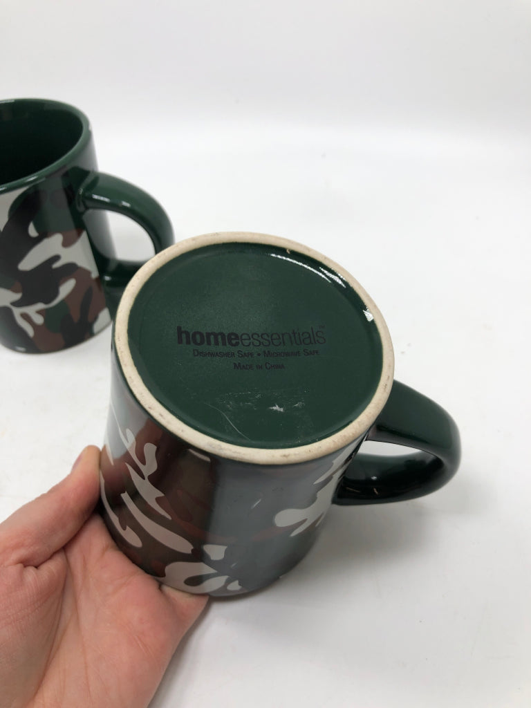 2 GREEN CAMO MUGS.