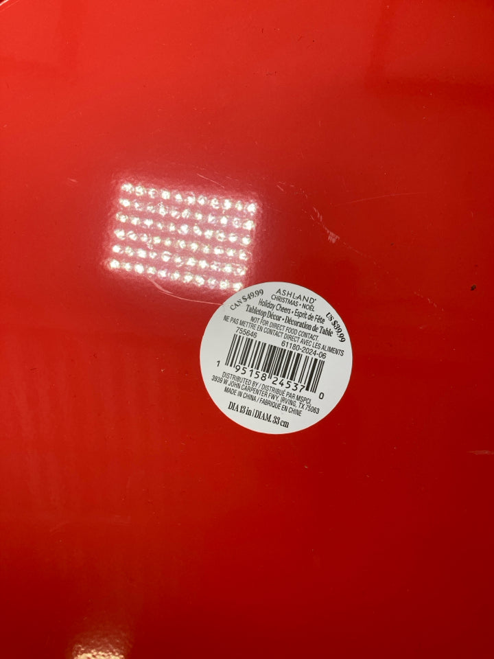 COLORFUL METAL CHEERS CLINK DRINK CIRCLE TRAY.