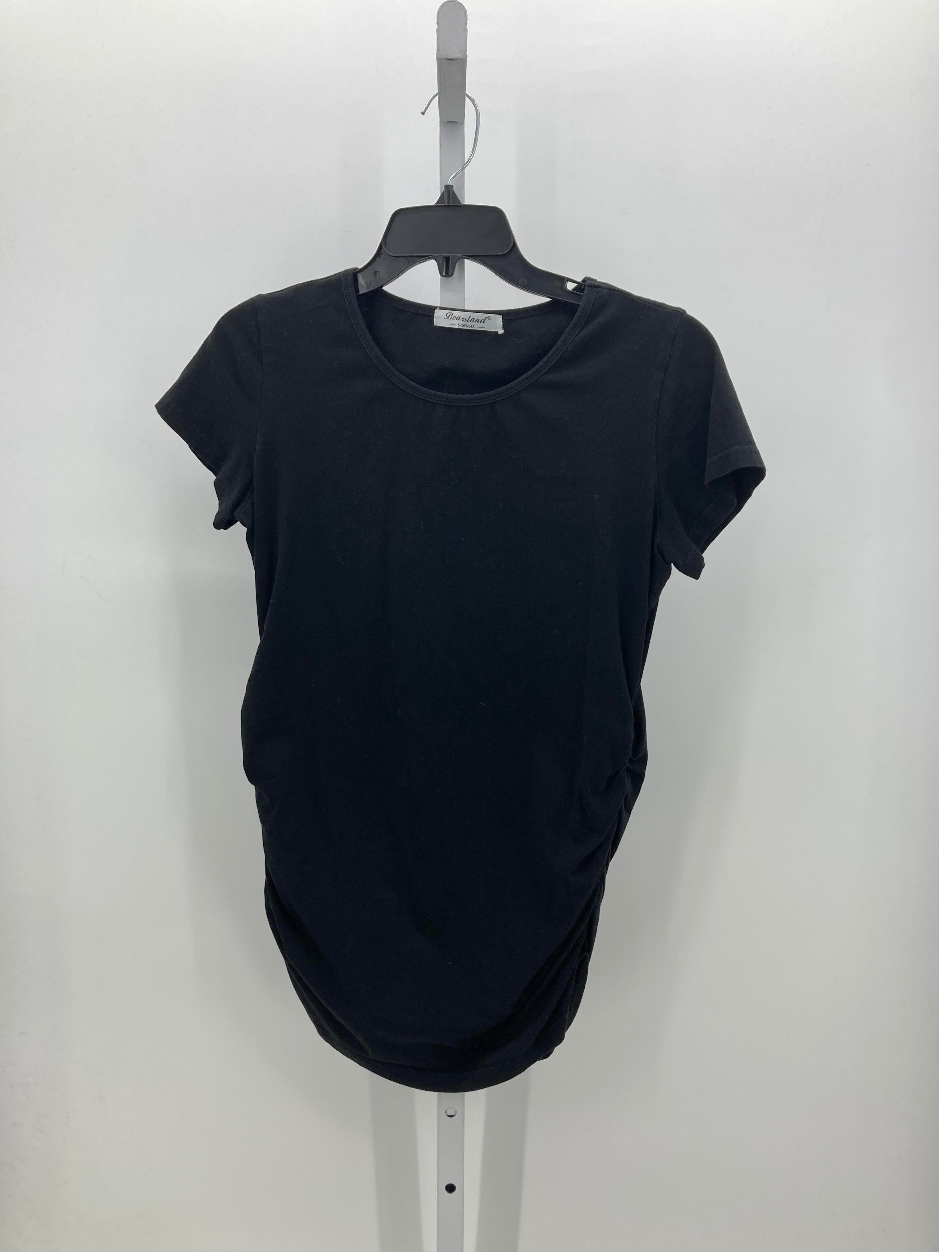 Black Size Small Maternity Short Sleeve Shirt