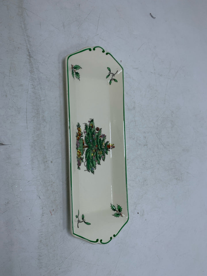 SPODE CHRISTMAS TREE SMALL RECTANGLE TRAY.