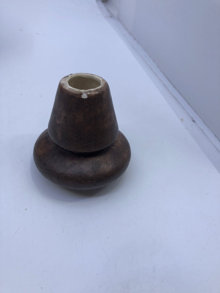 WIDE CERAMIC EMBOSSED INDIGENOUS MAN DECANTER W STOPPER.