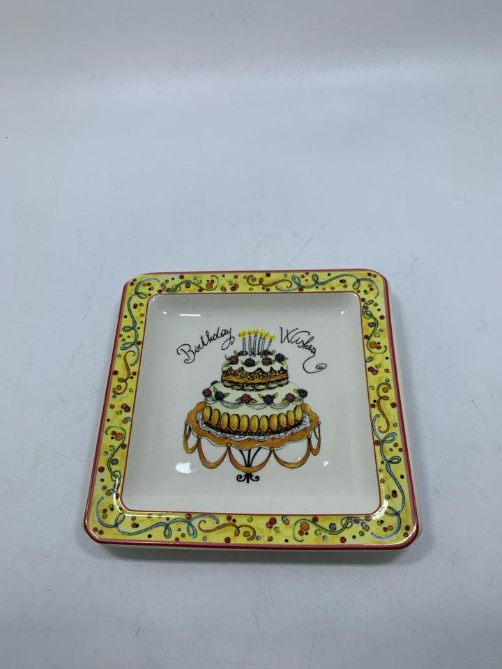 SMALL SQUARE BIRTHDAYS WISHES PLATE.