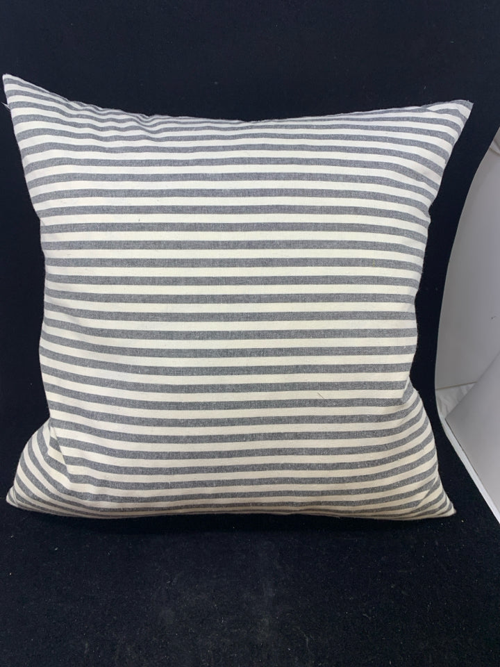 STRIPED PILLOW GRAY&WHITE DOWN FEATHER.