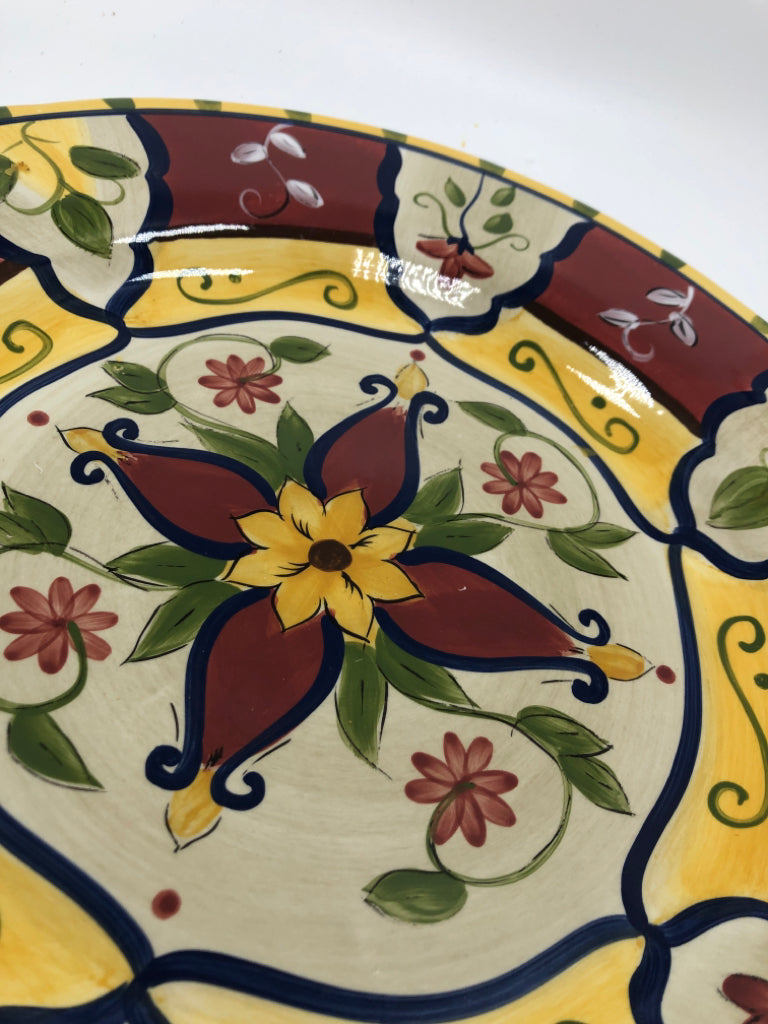 PIER 1 FLORAL SERVING PLATE.