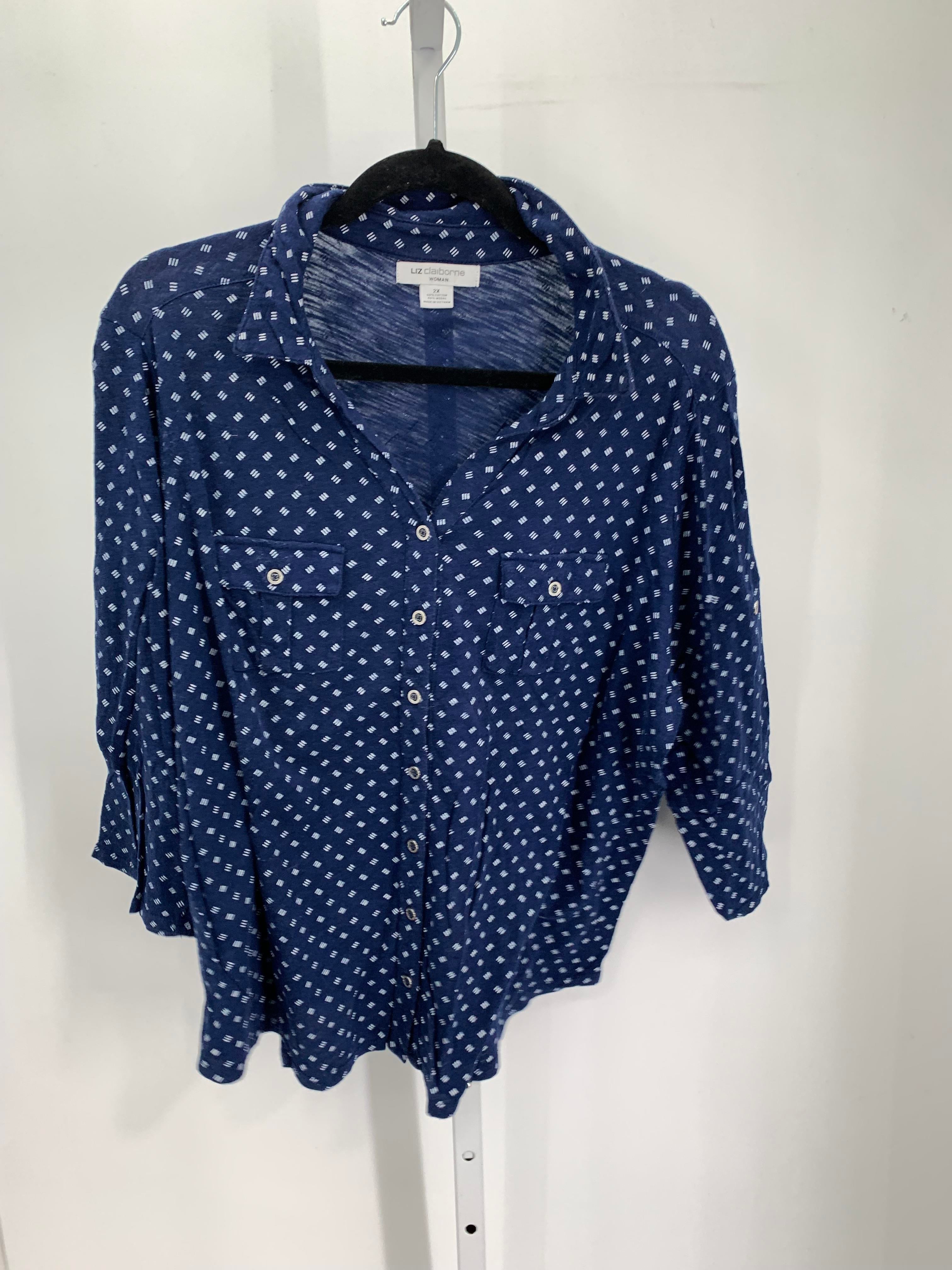 Liz Claiborne Size 2X Womens 3/4 Sleeve Shirt