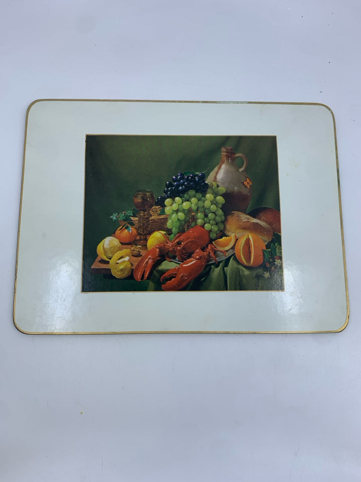 SQUARE FRUIT LOBSTER TRIVET.