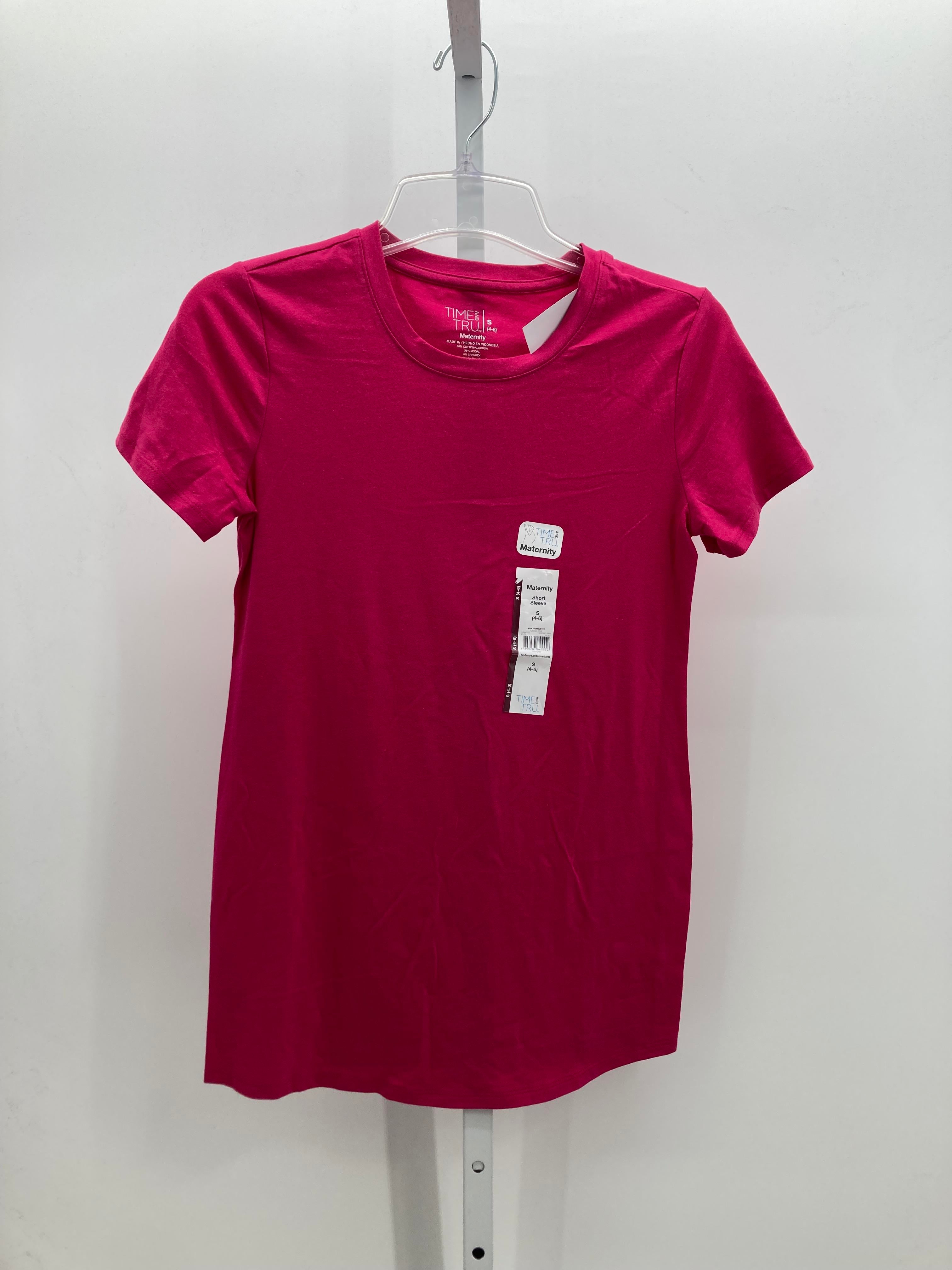 Time and Tru Pink Size Small Maternity Short Sleeve Shirt