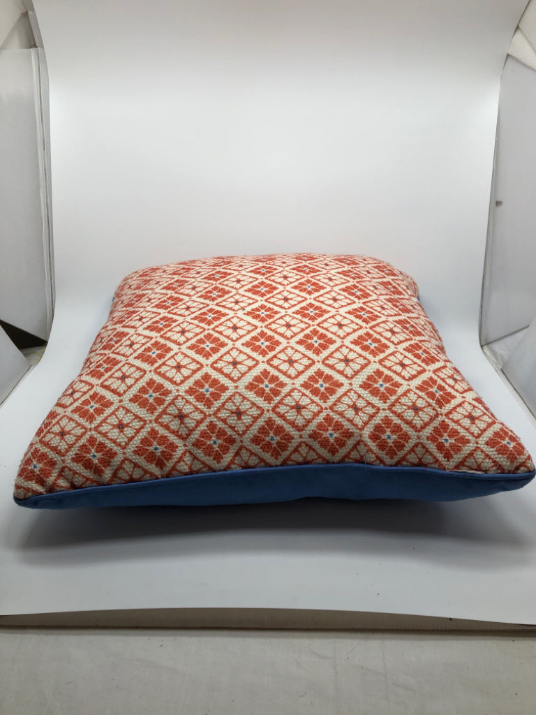 ORANGE & BLUE ACCENT PILLOW.
