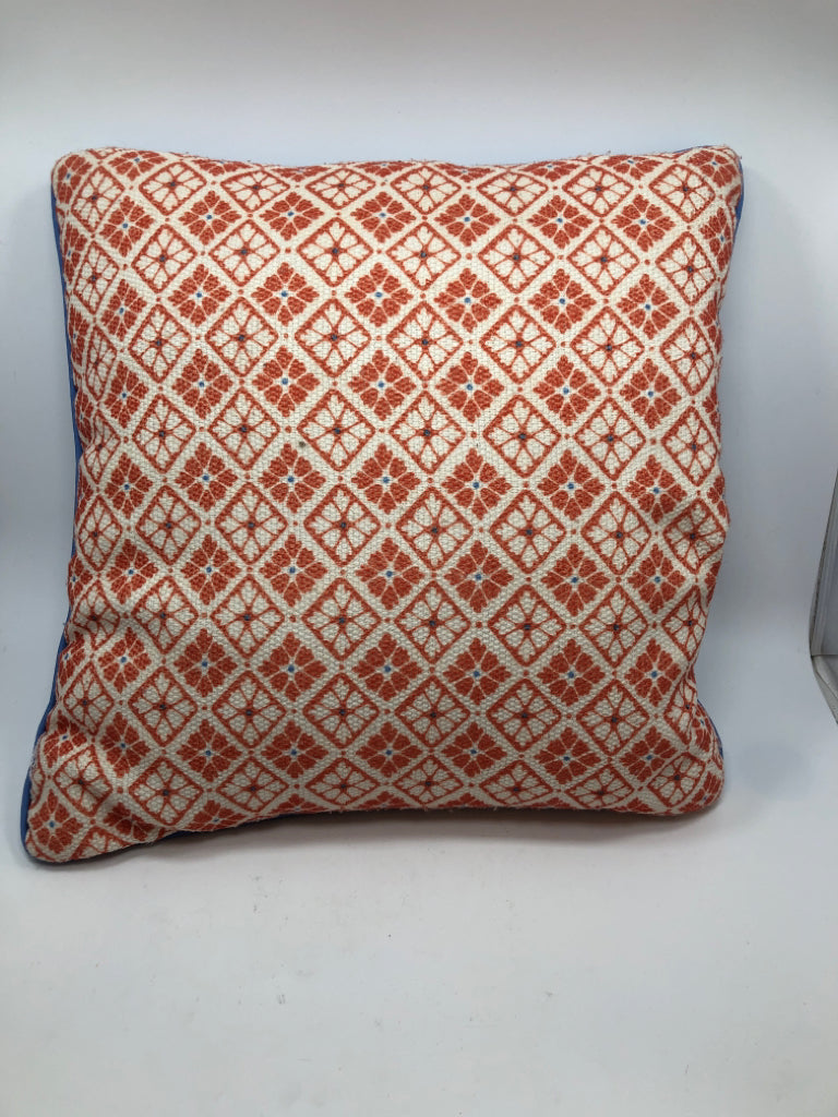 ORANGE & BLUE ACCENT PILLOW.