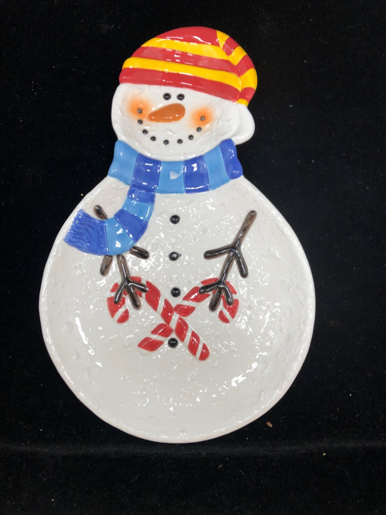 SNOWMAN SERVING DISH.