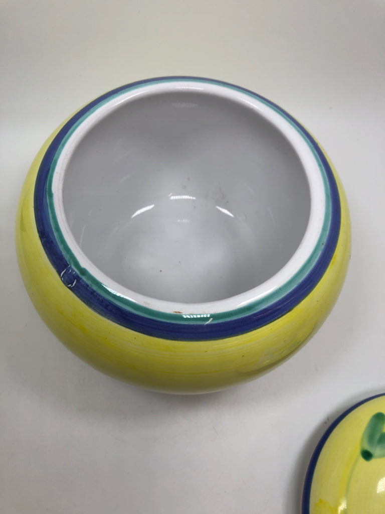 CALECA YELLOW CAROUSEL COOKIE JAR.