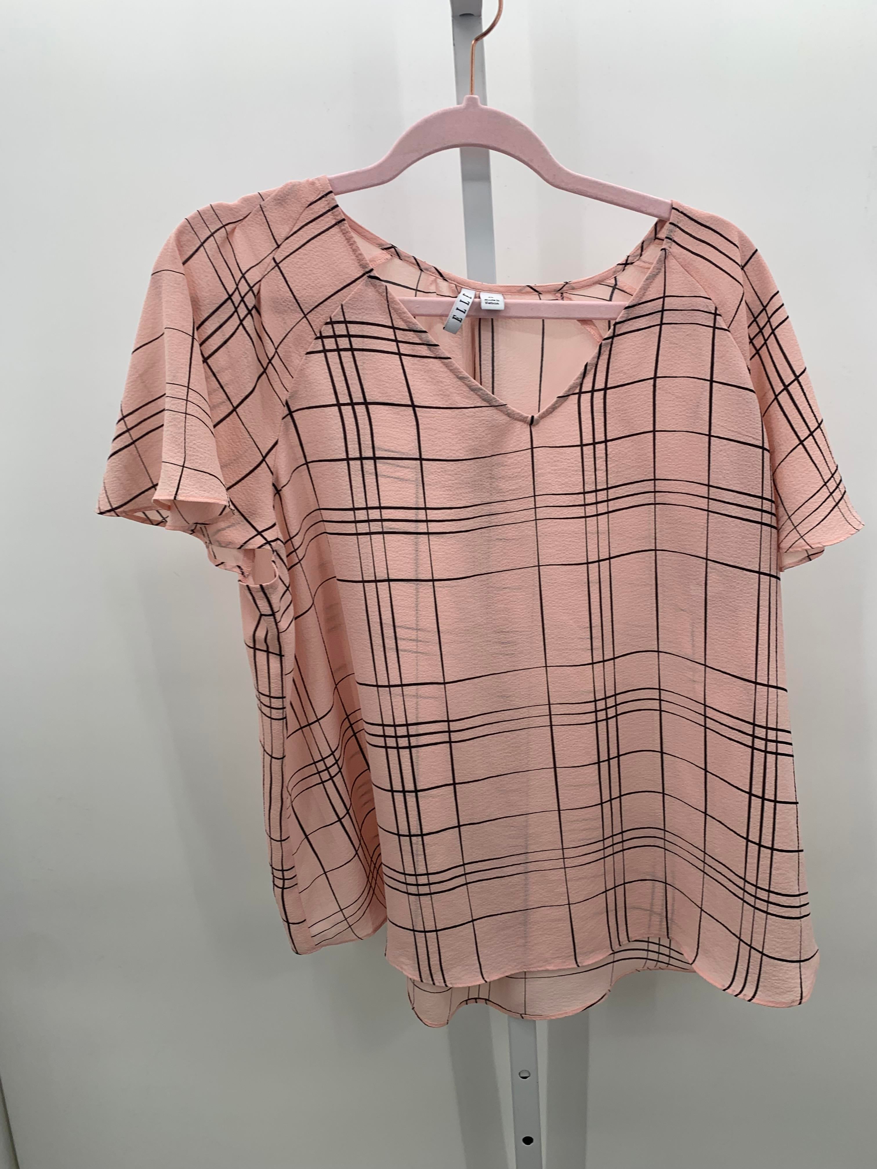 Elle Size Extra Large Misses Short Sleeve Shirt
