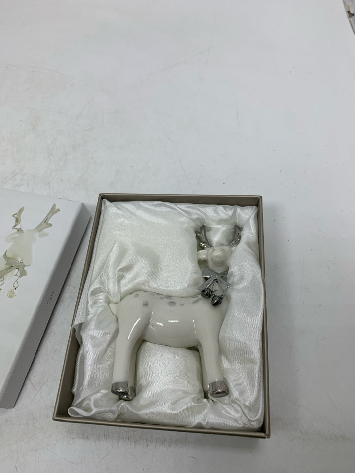 PIER 1 WHITE/SILVER REINDEER IN BOX.