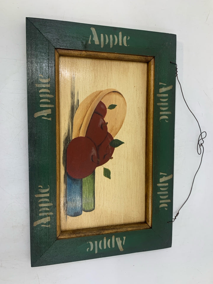 WOOD APPLE STILL LIFE WALL HANGING.