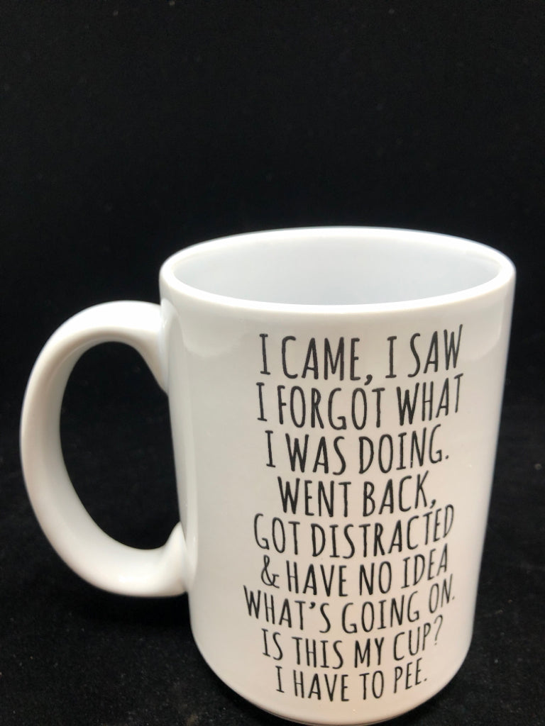 "I CAME I SAW I FORGOT" MUG.