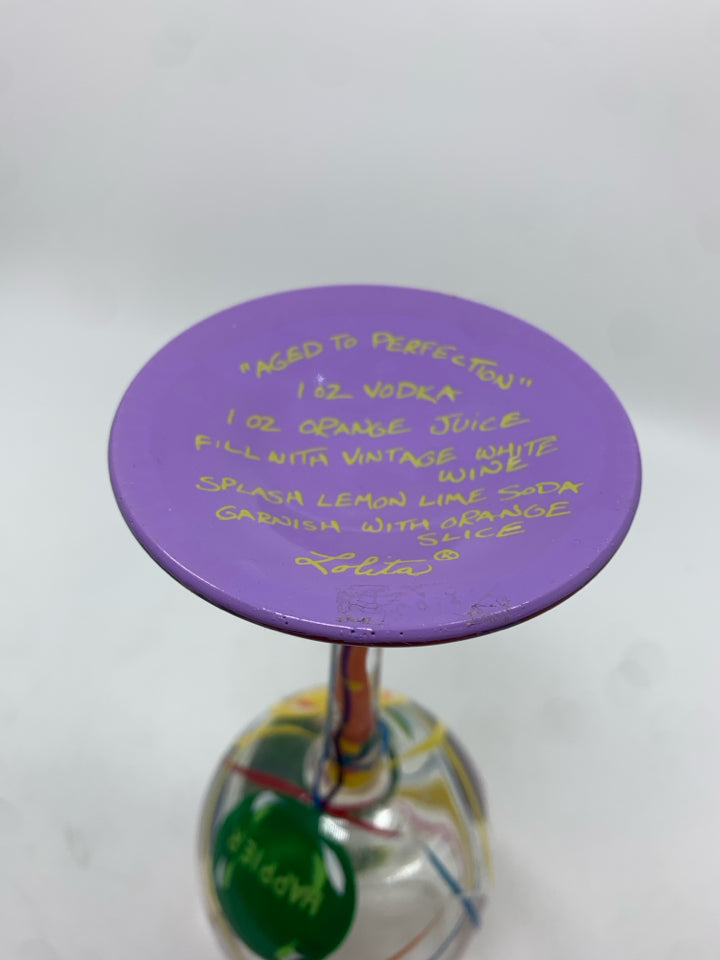 AGED TO PERFECTION LOLITA WINE GLASS.