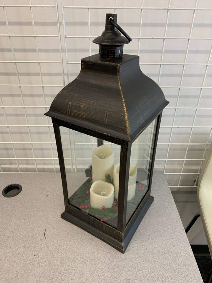 LARGE LED CANDLE LANTERN.