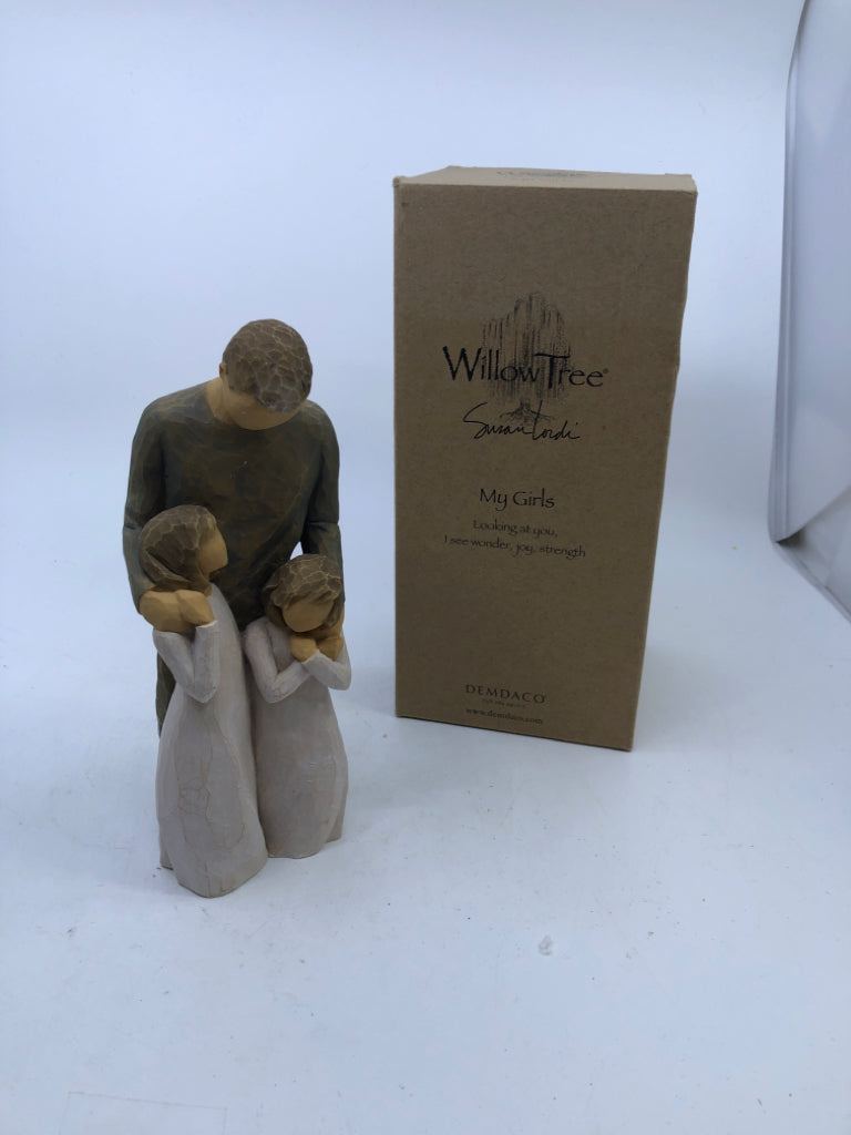 WILLOW TREE MY GIRLS - FATHER WITH GIRLS W BOX.