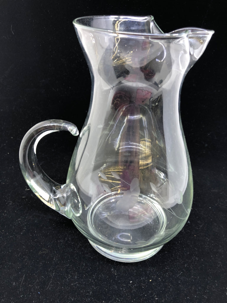 PRINCESS HOUSE ETCHED PITCHER W ICE LIP.