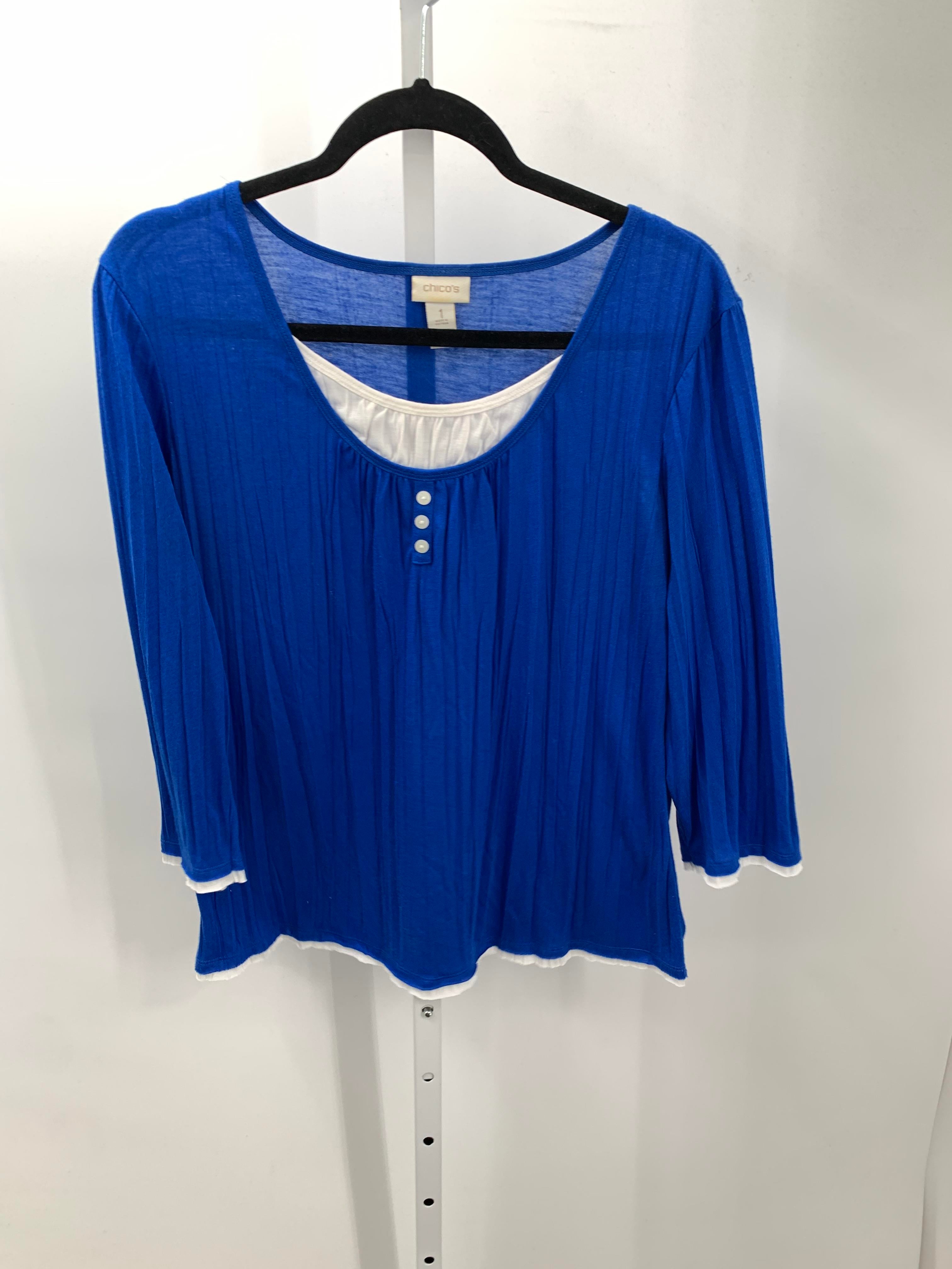 Chico's Size Small Misses 3/4 Sleeve Shirt