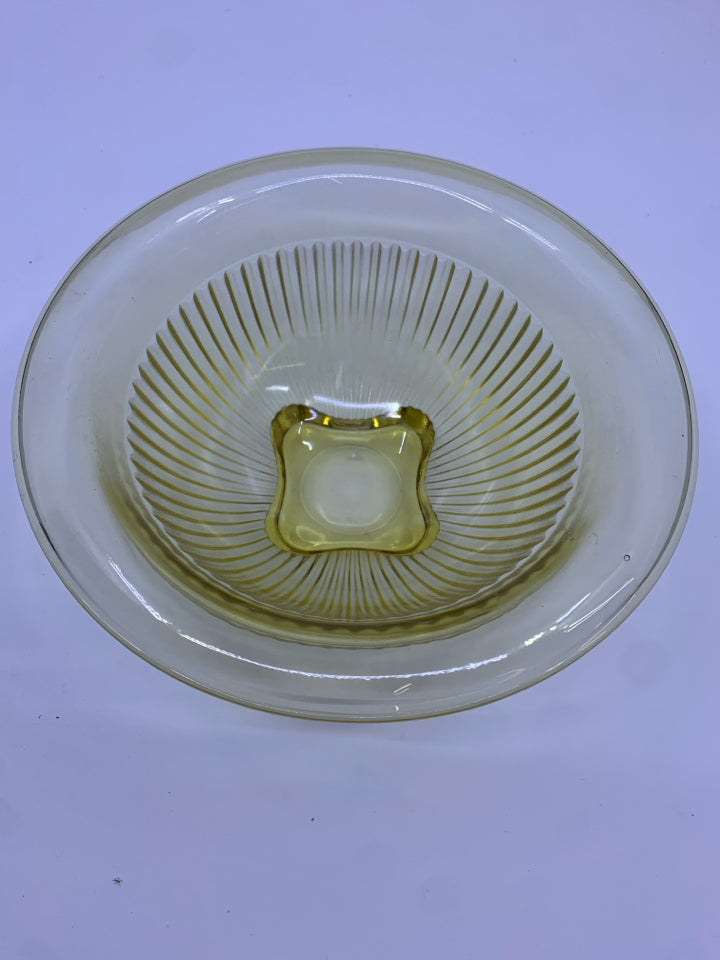 3 VTG RIBBED GLASS MIXING BOWLS.