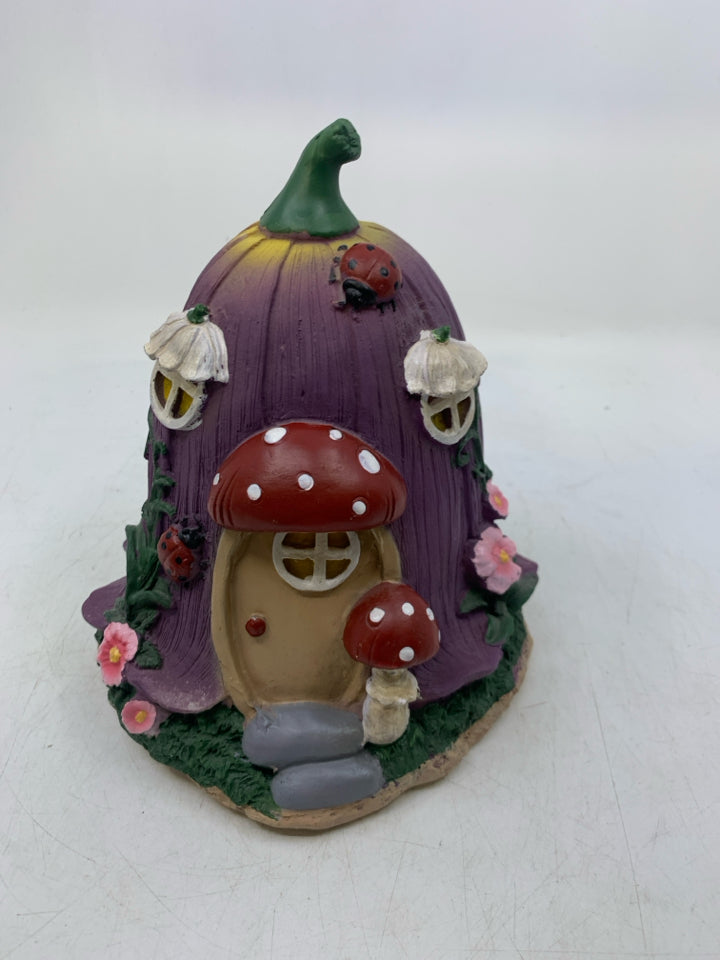 PURPLE RESIN FAIRY HOUSE HEARTH SONG.